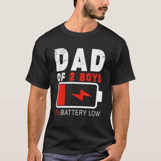 男子パパ2男の子の日パパ2男の子 Tシャツ (正面)