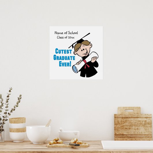 男子パーソナライズされた卒業ポスター ポスター (キッチン)