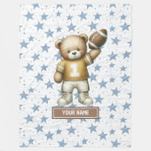 男子パーソナライズされた用アメリカンフットボール毛布 フリースブランケット (正面)