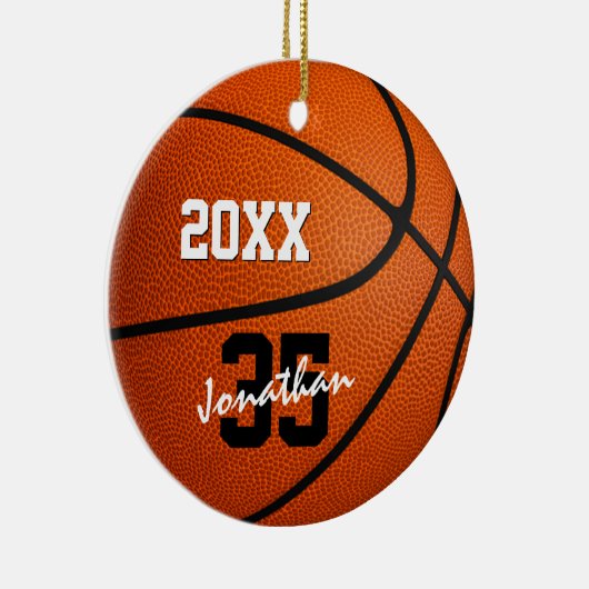 男子パーソナライズされた用バスケットオーナメント  セラミックオーナメント (右)