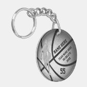 男子パーソナライズされた用バスケットボールチーム贈与 キーホルダー (正面左)