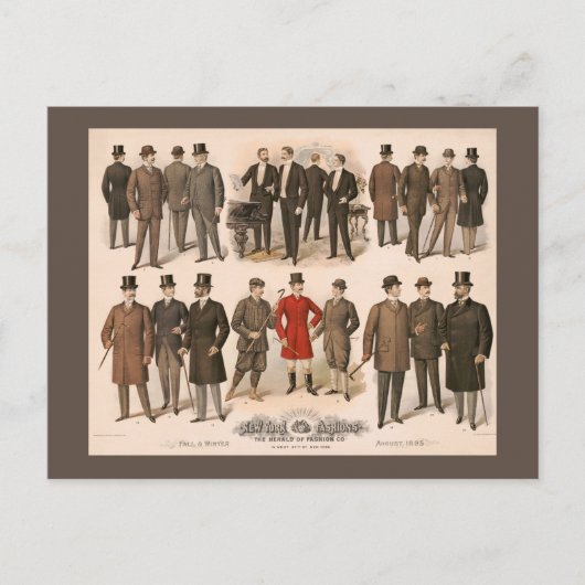 男子ファッション秋冬1895 ポストカード (正面)