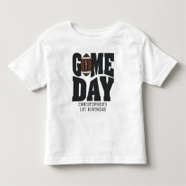 男子フットボール ファーストイヤーダウン 1歳 誕生日パーティー トドラーTシャツ