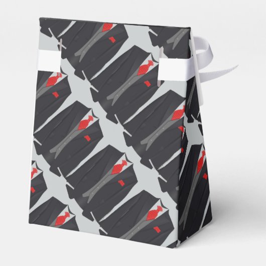 男子ブラックスーツと赤ネクタイの愛用ボックス フェイバーボックス (裏面サイド)