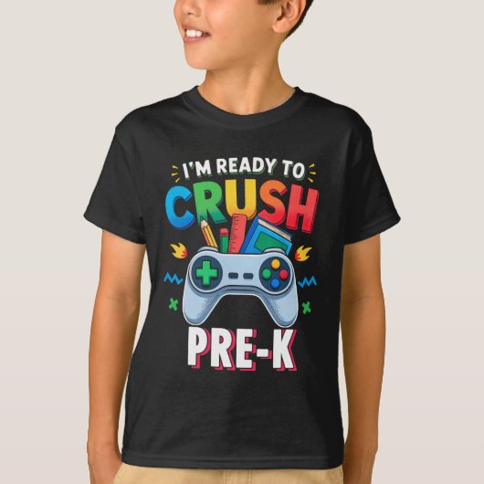 男子プレKシャツのビデオゲームの最初の学校 Tシャツ (正面)