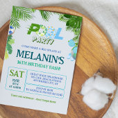 男子プールパーティ招待状 – クールな誕生日 招待状