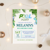 男子プールパーティ招待状 – クールな誕生日 招待状