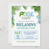 男子プールパーティ招待状 – クールな誕生日 招待状 (正面)