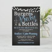 男子ベビーシャワー招待状、バーガー BBQ ビール 招待状 (スタンド正面)