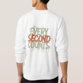 男子ベーシック・スウェットシャツ、1秒に1回 スウェットシャツ (裏面)