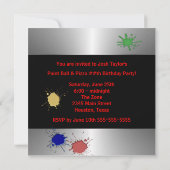 男子ペイントボールパーティー 招待状 (裏面)