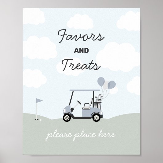 男子ホールインワンゴルフ第1バースデーサイン ポスター (正面)