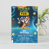 男子ボウリング誕生日パーティー招待状 招待状 (スタンド正面)