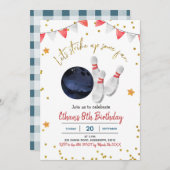 男子ボウリング誕生日招待状 招待状 (正面/裏面)