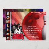 男子ボーリングパーティの招待状 招待状 (正面/裏面)