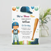 男子ボールウッドゲームチーム野球1回目の誕生日 招待状 (スタンド正面)