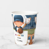 男子ボールウッドゲームチーム野球1回目の誕生日 紙コップ (裏面)