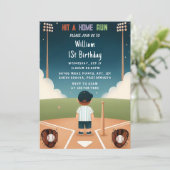 男子ボール木目野球・1回目の誕生日 招待状 (スタンド正面)