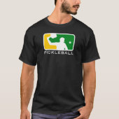 男子メジャーリーグのPickleballのTシャツ(黒) Tシャツ (正面)