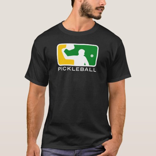男子メジャーリーグのPickleballのTシャツ(黒) Tシャツ (正面)