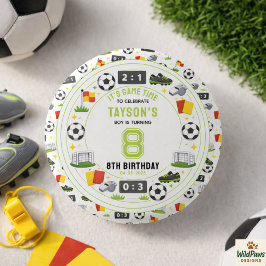 男子モダンスポーツサッカーキッズ8歳の誕生日パーティー 缶バッジ