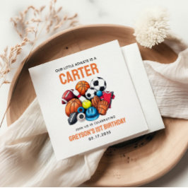 男子モダンスポーツボール全スター第1誕生日 スタンダードカクテルナプキン