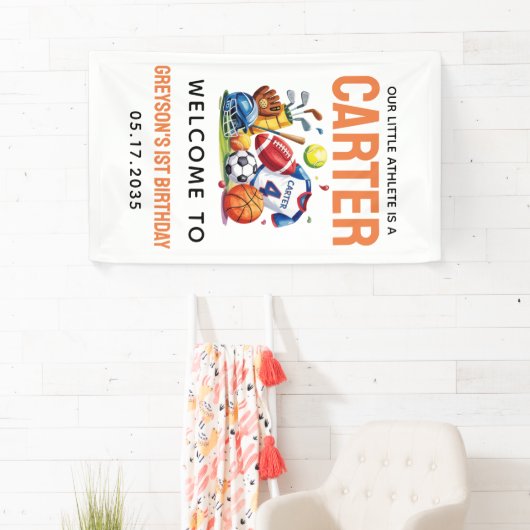 男子モダンスポーツボール全スター第1誕生日 横断幕 (インサイチュ)