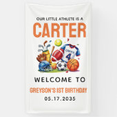 男子モダンスポーツボール全スター第1誕生日 横断幕 (縦)