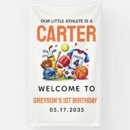 男子モダンスポーツボール全スター第1誕生日 横断幕
