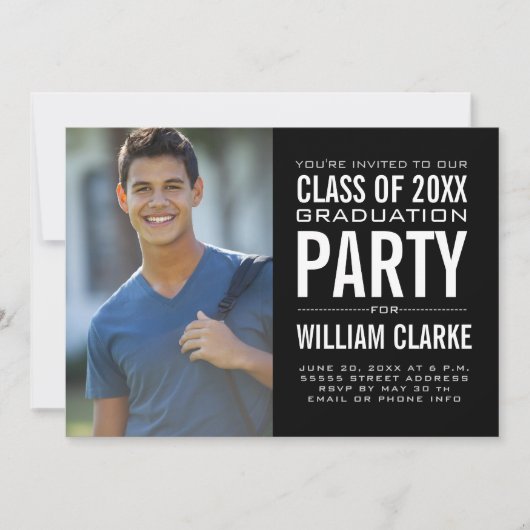 男子モダン卒業党 招待状 (正面)