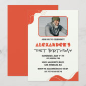 男子モダン71歳の誕生日招待状 招待状 (正面/裏面)