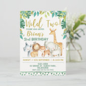 男子ワイルドツーサファリファーストバースデー招待状 招待状 (スタンド正面)