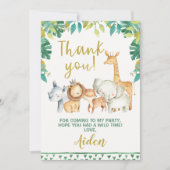 男子ワイルドワンサファリ感謝カード 裏面無地 招待状 (正面)