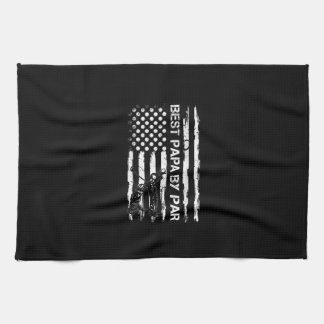 男子ヴィンテージアメリカ国旗最高のパパ（パー） キッチンタオル
