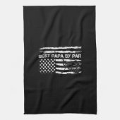 男子ヴィンテージアメリカ国旗最高のパパ（パー） キッチンタオル (縦)