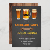 男子会 結婚前パーティーの招待 招待状 (正面/裏面)