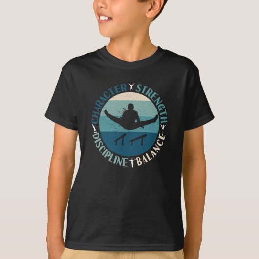 男子体操の人物の強さの規律 Tシャツ (正面)