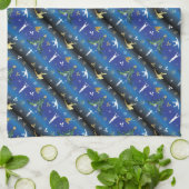 男子体操クリスマスツリースノーフレーク キッチンタオル (折り畳み)