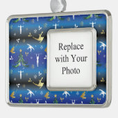 男子体操クリスマスツリースノーフレーク シルバープレートフレームオーナメント (左)