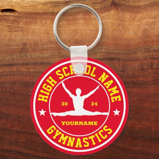 男子体操チームカスタムカラースポーツ キーホルダー (正面)