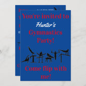 男子体操バースデーパーティ招待状 (正面/裏面)