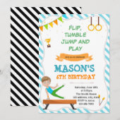 男子体操パーティー招待状 招待状 (正面/裏面)