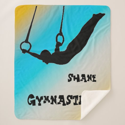 男子体操リングや輪グラデーション シェルパブランケット (正面)