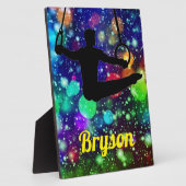 男子体操リングや輪卓上歯垢とイーゼル フォトプラーク (側面)