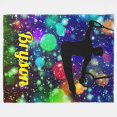 男子体操リングや輪 パーソナライズされた フリースブランケット (正面(横))