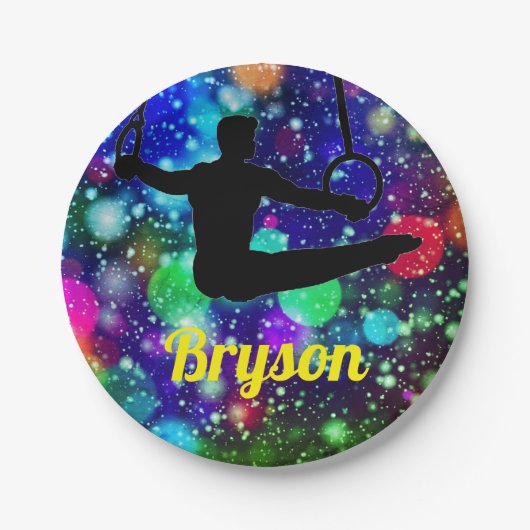 男子体操リングや輪 ペーパープレート (正面)