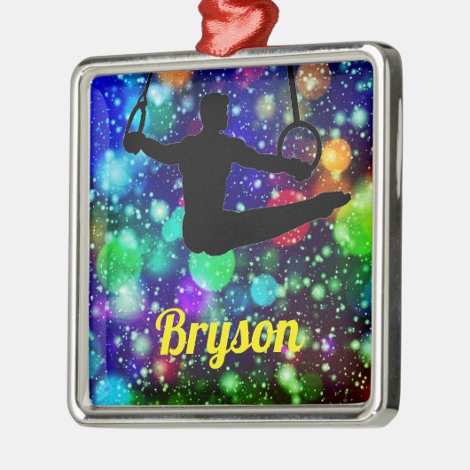 男子体操リングや輪 メタルオーナメント (左)