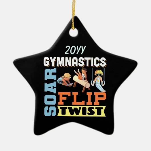 男子体操引用文 – ソールフリップツイスト セラミックオーナメント (正面)