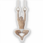 男子体操選手の画像 シール (正面)