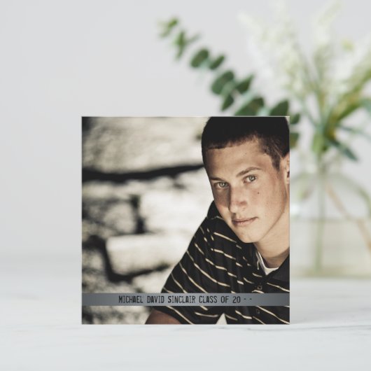 男子写真卒業の発表 招待状 (スタンド正面)